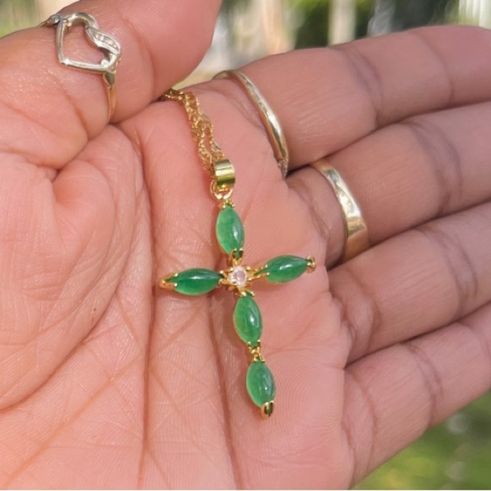 Jade cross necklace